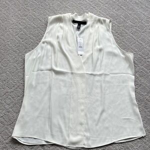 White House Black Market White Sleeveless Blouse